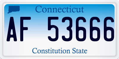 CT license plate AF53666