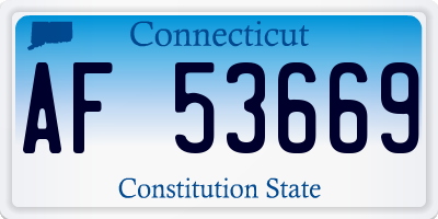CT license plate AF53669