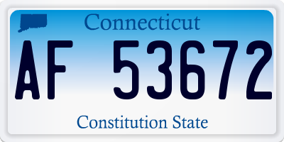 CT license plate AF53672