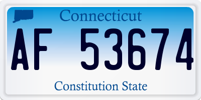 CT license plate AF53674