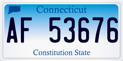 CT license plate AF53676