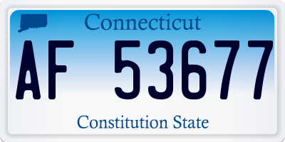 CT license plate AF53677