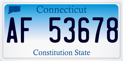 CT license plate AF53678