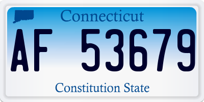 CT license plate AF53679