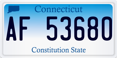CT license plate AF53680