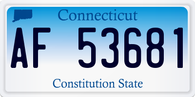 CT license plate AF53681