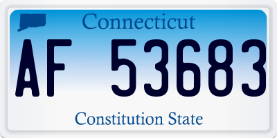 CT license plate AF53683