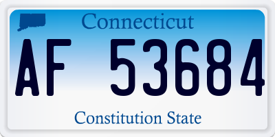 CT license plate AF53684