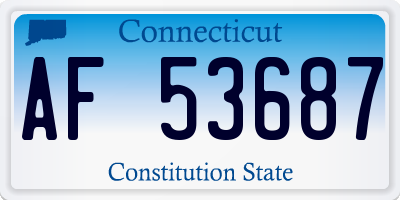 CT license plate AF53687