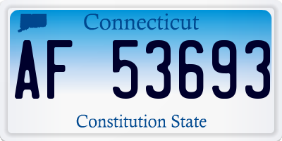 CT license plate AF53693