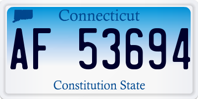 CT license plate AF53694