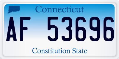 CT license plate AF53696