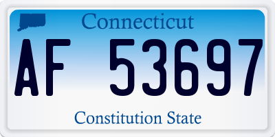 CT license plate AF53697