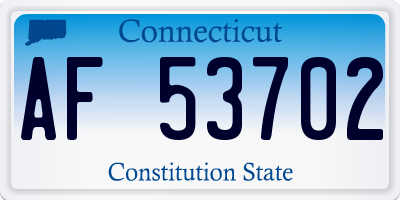 CT license plate AF53702