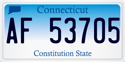 CT license plate AF53705