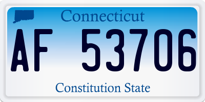 CT license plate AF53706