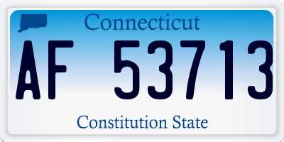CT license plate AF53713