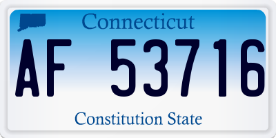 CT license plate AF53716