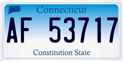 CT license plate AF53717