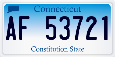 CT license plate AF53721