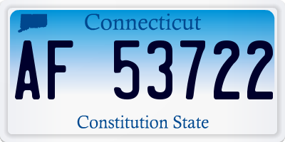 CT license plate AF53722