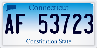 CT license plate AF53723
