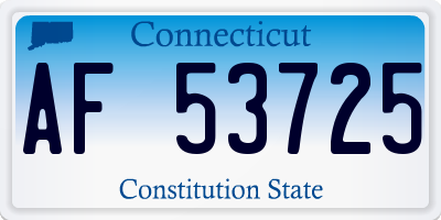 CT license plate AF53725