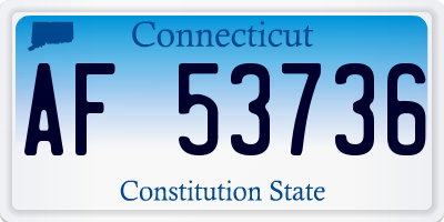 CT license plate AF53736