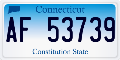 CT license plate AF53739