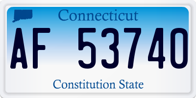 CT license plate AF53740