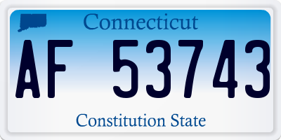 CT license plate AF53743