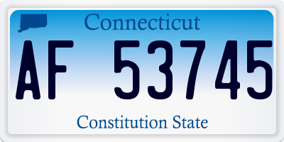 CT license plate AF53745