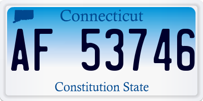 CT license plate AF53746
