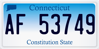 CT license plate AF53749