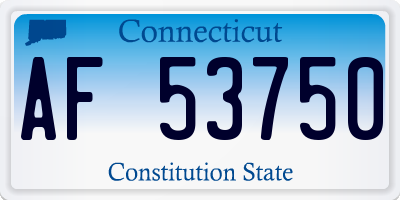 CT license plate AF53750