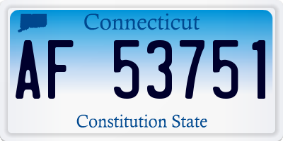 CT license plate AF53751