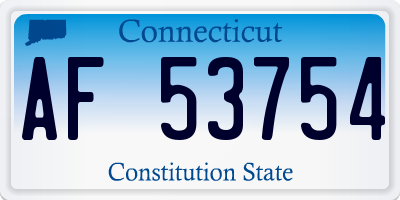 CT license plate AF53754