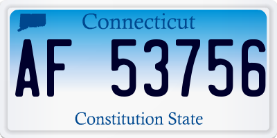 CT license plate AF53756