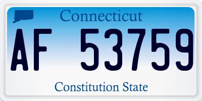 CT license plate AF53759