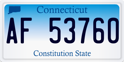 CT license plate AF53760