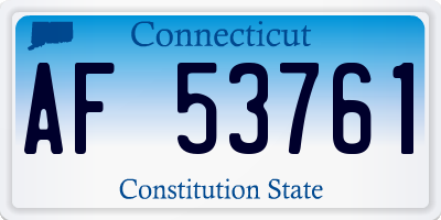 CT license plate AF53761