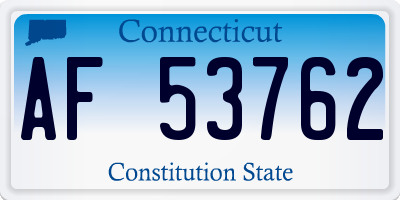 CT license plate AF53762
