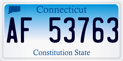 CT license plate AF53763