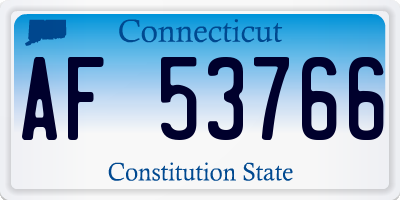 CT license plate AF53766