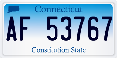CT license plate AF53767