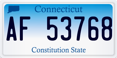 CT license plate AF53768
