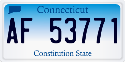 CT license plate AF53771