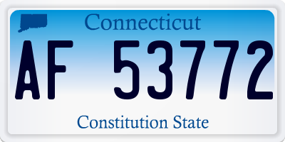 CT license plate AF53772