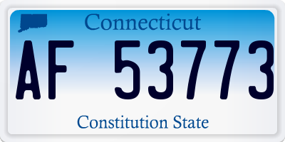 CT license plate AF53773