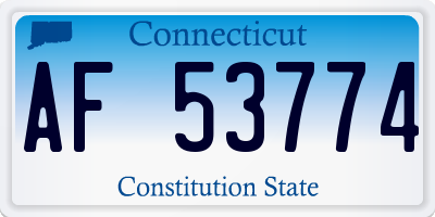 CT license plate AF53774